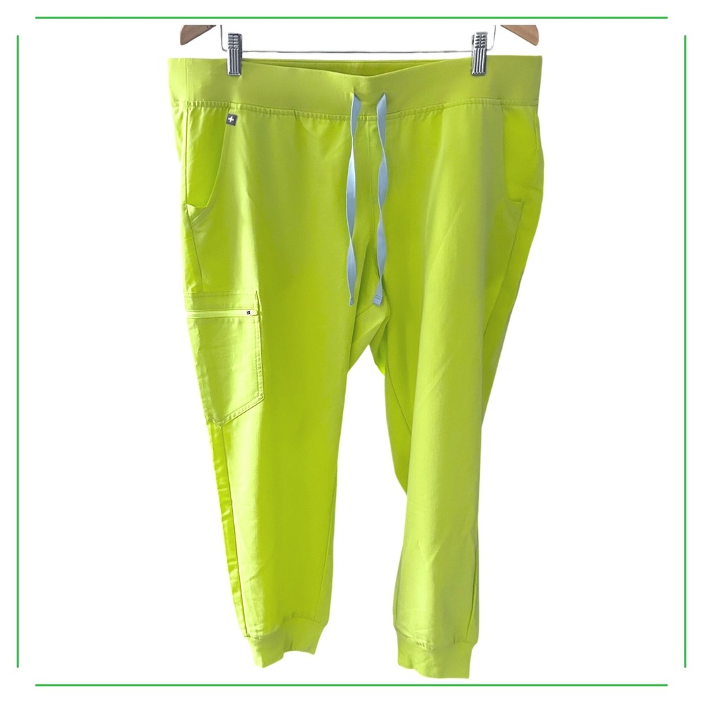 FIGS Zamora Jogger‎ Scrub Pants Neon Lime Green XXL Petite W18SW2005P